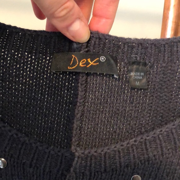 Dex studded cotton blend sweater. - Picture 2 of 4